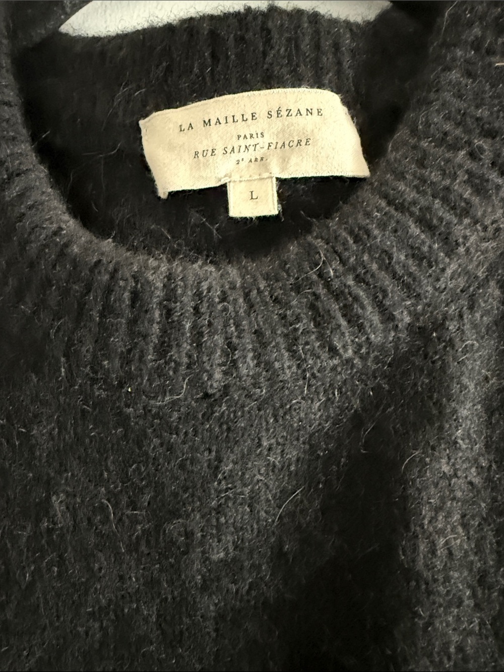 Sezane Sz L Samuel Black Baby Alpaca & Merino Wool Blend Sweater Vest - Picture 3 of 6